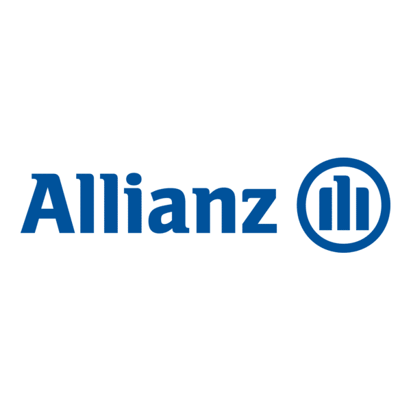 Logo Allianz : Assurance et services financiers Logo Allianz bleu marine sur fond blanc, composé du mot 'Allianz' et du symbole de trois barres verticales stylisées dans un cercle.